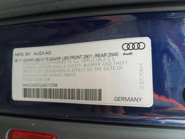 2018 AUDI S5 PRESTIG WAUC4CF52JA013766