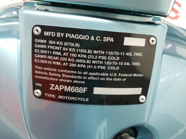 2011 VESPA LX 150IE ZAPM688F9B5000297