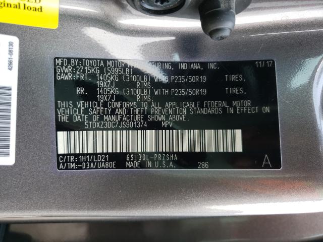 2018 TOYOTA SIENNA SE 5TDXZ3DC7JS901374