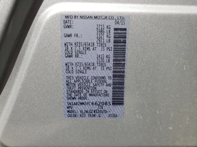 5N1AR2MM2FC662085 Nissan Pathfinder S