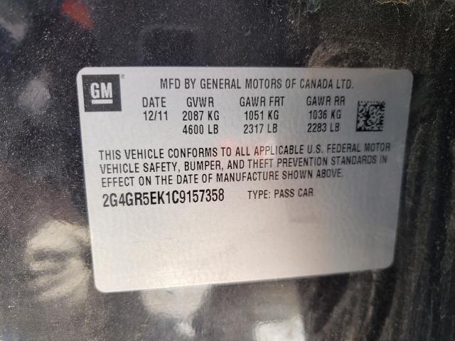 2012 BUICK REGAL 2G4GR5EK1C9157358