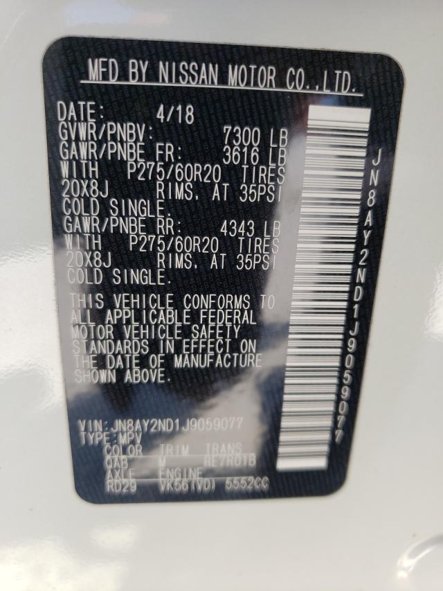 2018 NISSAN ARMADA JN8AY2ND1J9059077