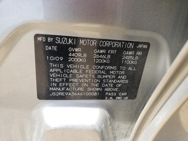 2010 SUZUKI KIZASHI SE JS2RE9A36A6100081