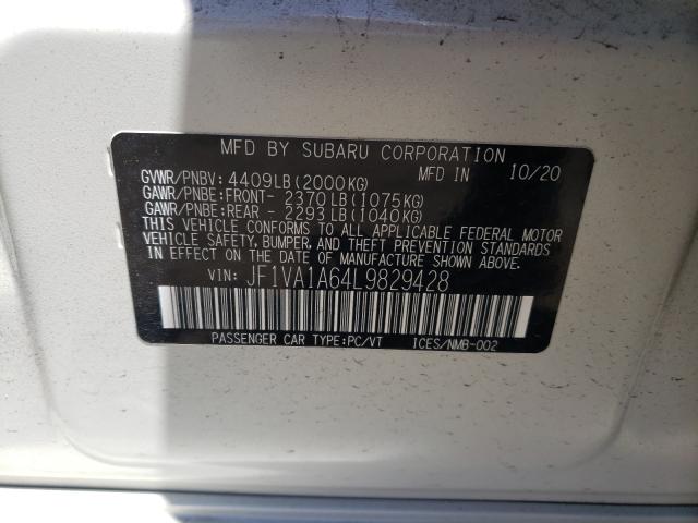 2020 SUBARU WRX JF1VA1A64L9829428