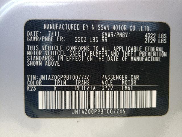 2011 NISSAN LEAF JN1AZ0CP9BT007746