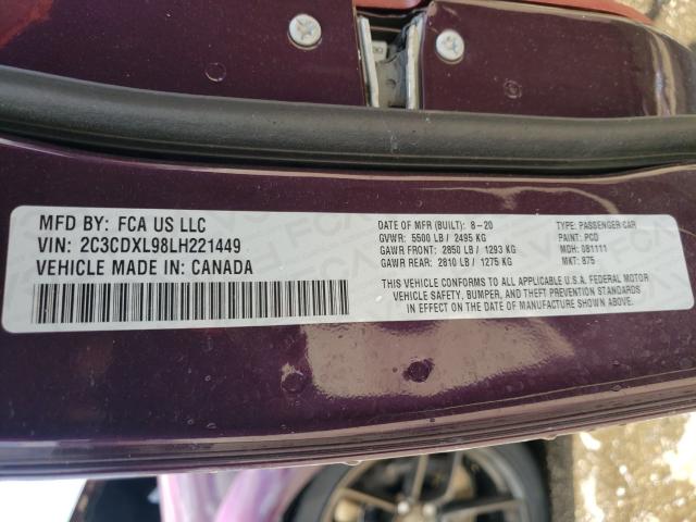 2020 DODGE CHARGER SR 2C3CDXL98LH221449
