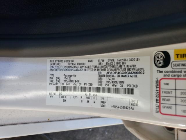 2016 FORD FIESTA ST 3FADP4GX5GM206502