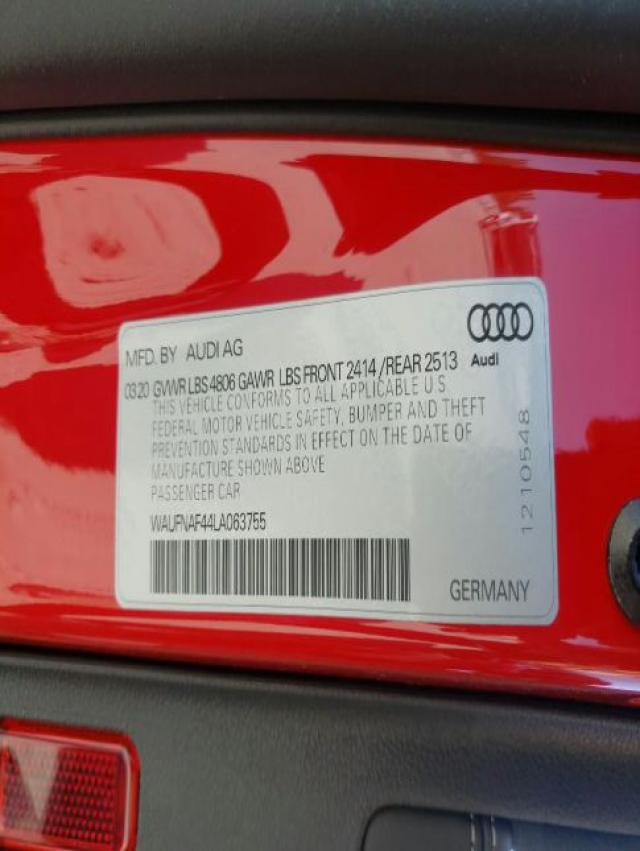 2020 AUDI A4 PRESTIG WAUFNAF44LA063755