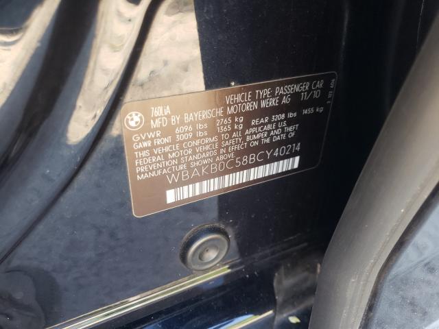 2011 BMW 760 LI WBAKB0C58BCY40214