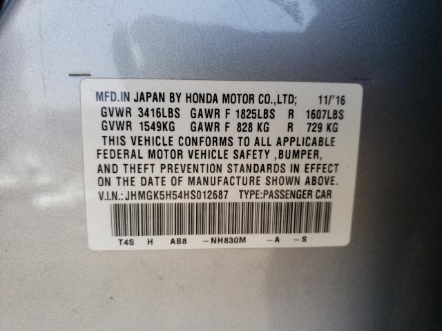 2017 HONDA FIT LX JHMGK5H54HS012687