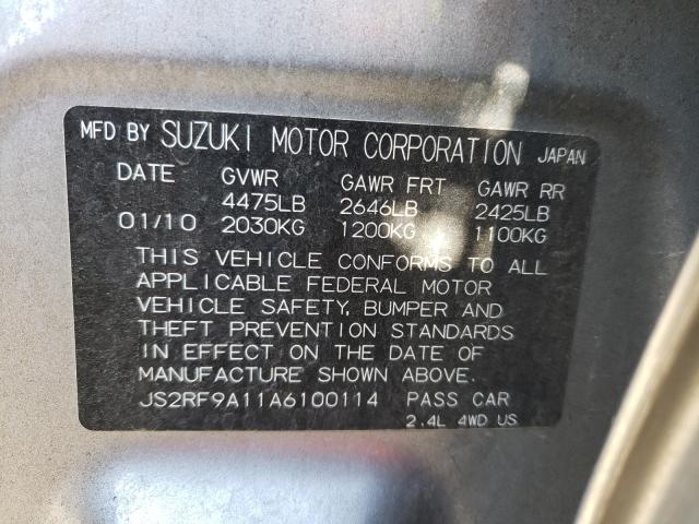 2010 SUZUKI KIZASHI JS2RF9A11A6100114