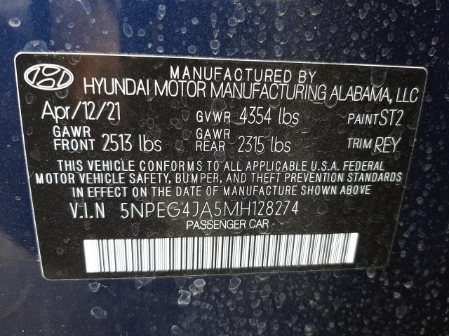 5NPEG4JA5MH128274 Hyundai Sonata SE 10