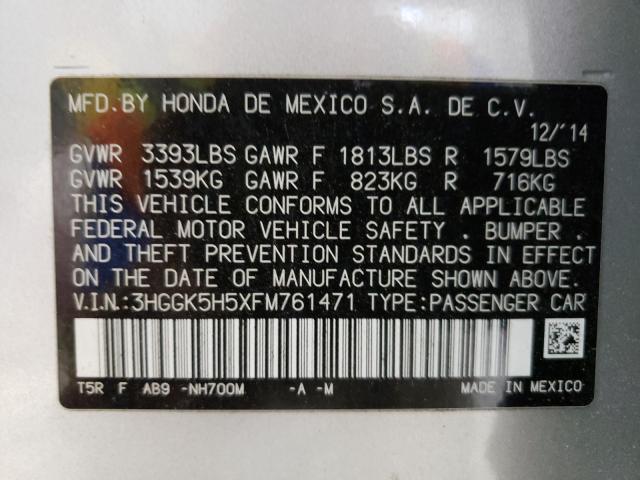 2015 HONDA FIT LX 3HGGK5H5XFM761471