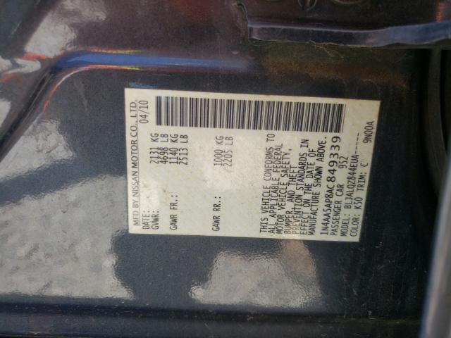2010 NISSAN MAXIMA 1N4AA5AP8AC849339