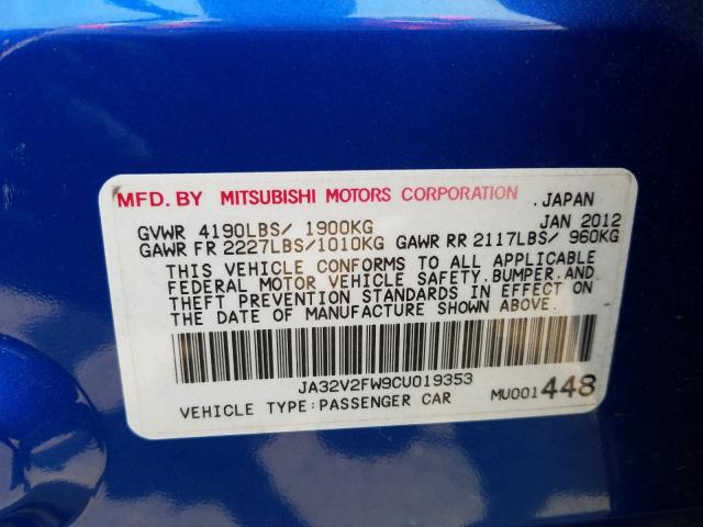 2012 MITSUBISHI LANCER SE JA32V2FW9CU019353