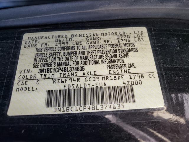 2011 NISSAN VERSA NO S 3N1BC1CP4BL374635