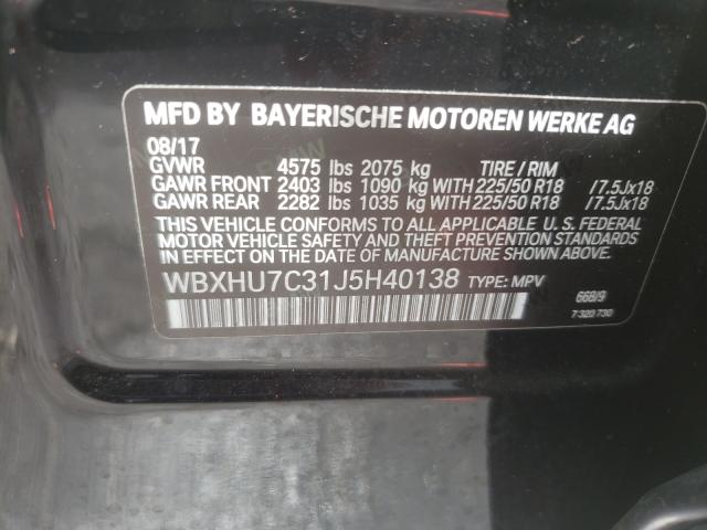 2018 BMW X1 SDRIVE2 WBXHU7C31J5H40138