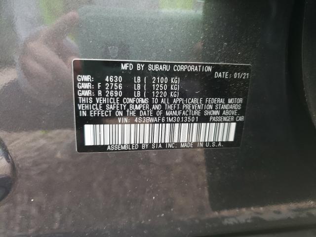 2021 SUBARU LEGACY PRE 4S3BWAF61M3013501