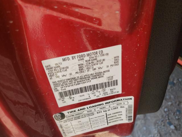 2011 FORD F-150 LARI 1FTFW1ET2BFC91117