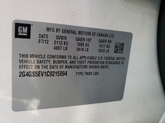 2012 BUICK REGAL PREM 2G4GS5EV1C9215094