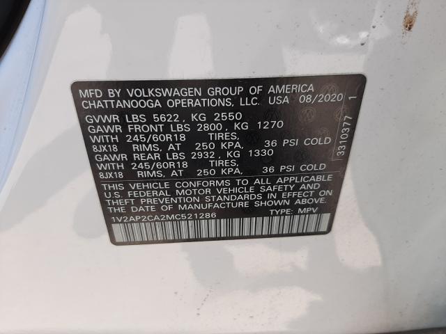 2021 VOLKSWAGEN ATLAS S 1V2AP2CA2MC521286