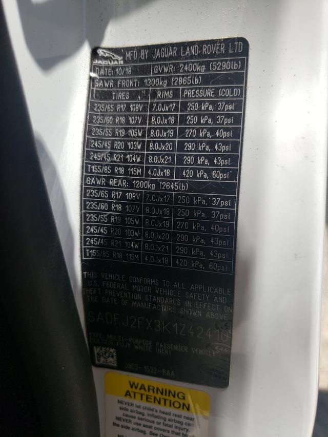 2019 JAGUAR E-PACE S SADFJ2FX3K1Z42410
