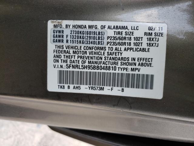 2011 HONDA ODYSSEY TO 5FNRL5H95BB048810