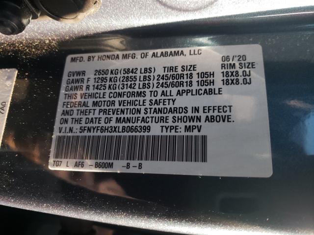 2020 HONDA PILOT EX 5FNYF6H3XLB066399