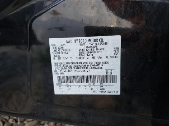 2016 LINCOLN MKX SELECT 2LMPJ8KRXGBL41727