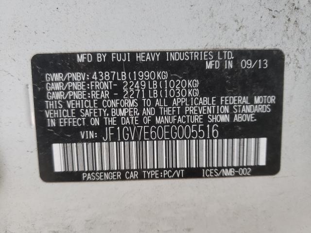 2014 SUBARU IMPREZA WR JF1GV7E60EG005516