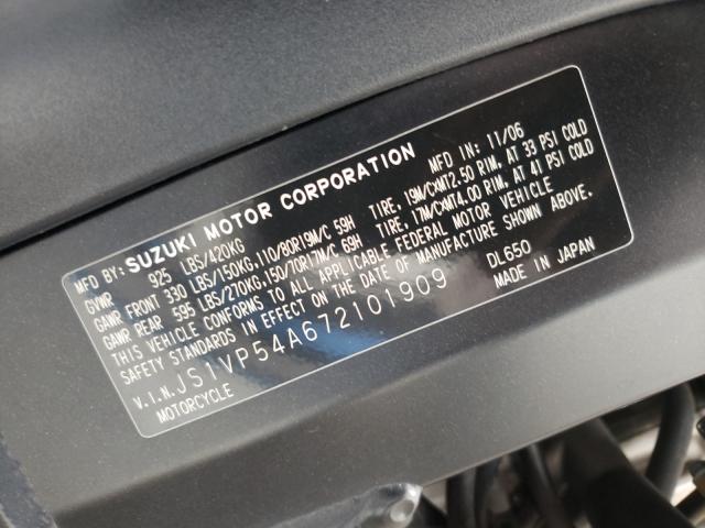 2007 SUZUKI DL650 JS1VP54A672101909