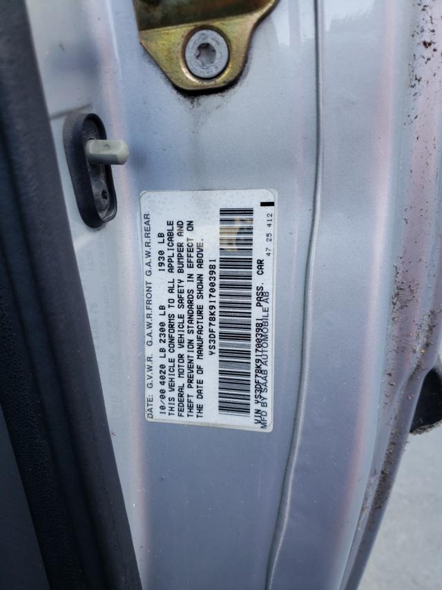 2018 SAAB 900 YS3DF78K917003981