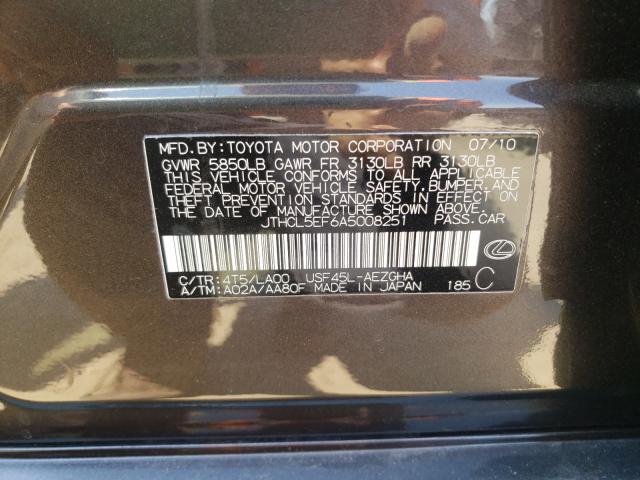 2010 LEXUS LS 460 JTHCL5EF6A5008251