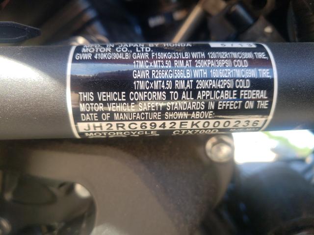 2014 HONDA CTX700 D JH2RC6942EK000236