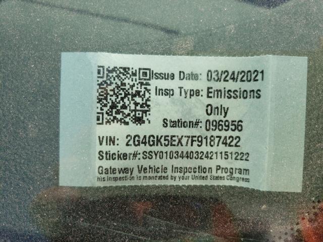 2015 BUICK REGAL 2G4GK5EX7F9187422