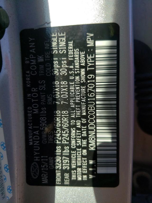 2011 HYUNDAI VERACRUZ G KM8NUDCC0BU167019