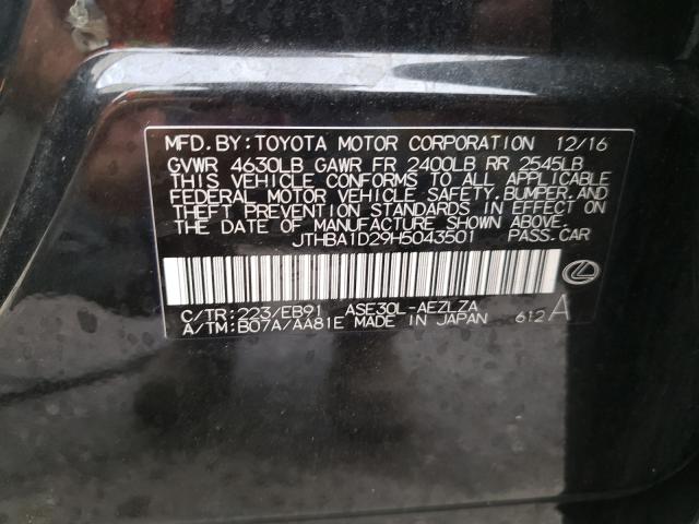 2017 LEXUS IS 200T JTHBA1D29H5043501