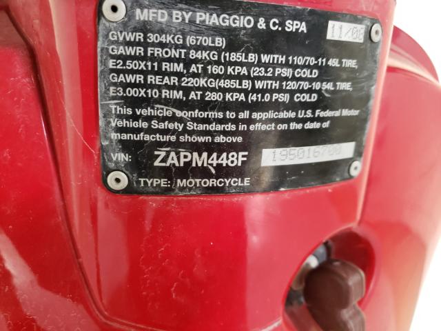 2009 VESPA LX 150 ZAPM448F195016700