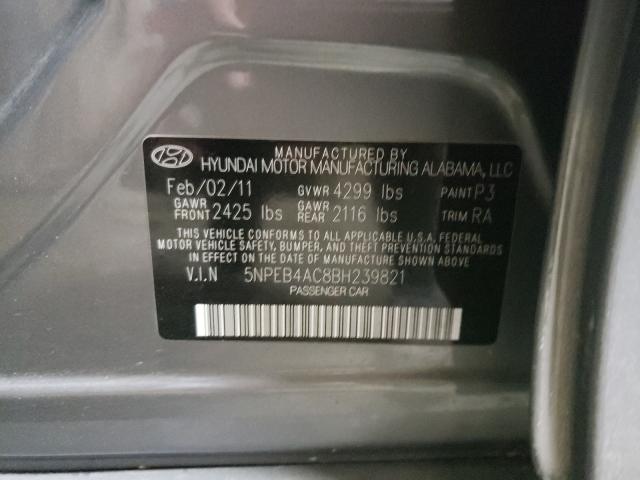 2011 HYUNDAI SONATA GLS 5NPEB4AC8BH239821