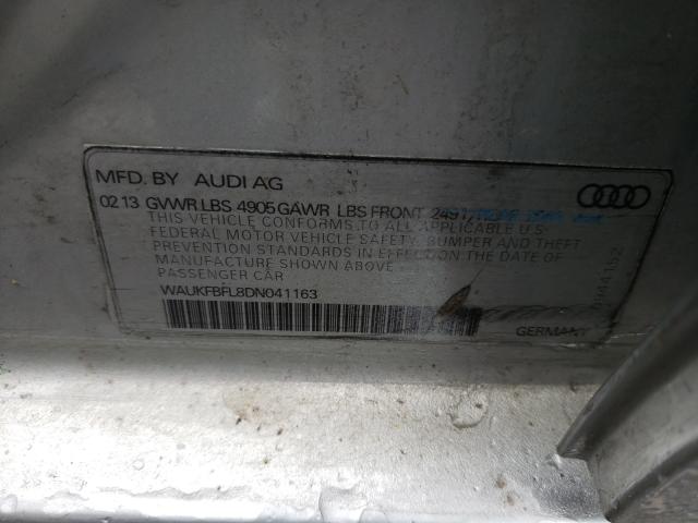 2013 AUDI A4 WAUKFBFL8DN041163