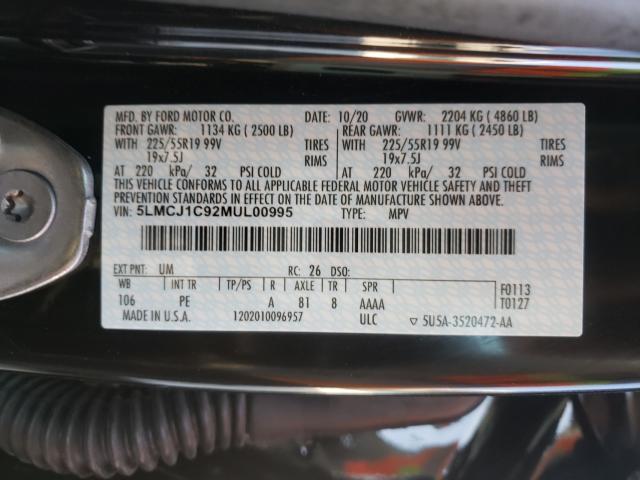 2021 LINCOLN CORSAIR 5LMCJ1C92MUL00995