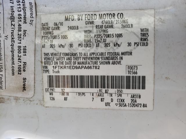 2010 FORD RANGER SUP 1FTKR1ED9APA66782