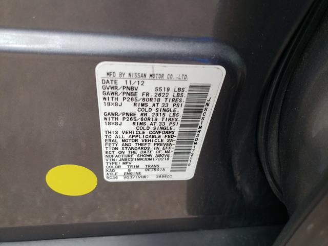 2013 INFINITI FX37 JN8CS1MW3DM173218
