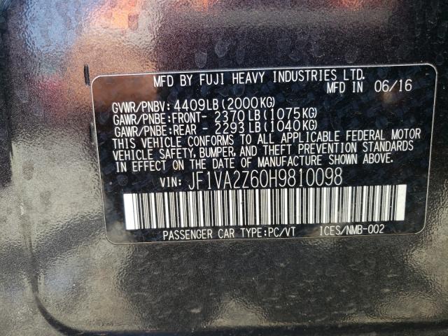 2017 SUBARU WRX STI LI JF1VA2Z60H9810098