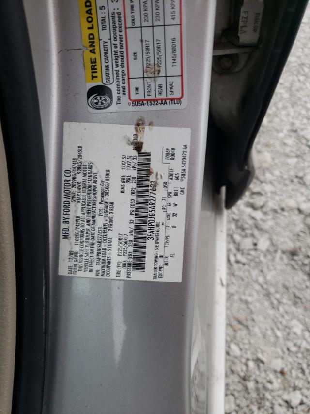 2010 FORD FUSION 3FAHP0JG5AR277633