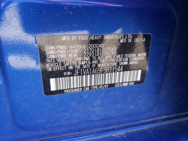 2015 SUBARU WRX JF1VA1A69F9811544