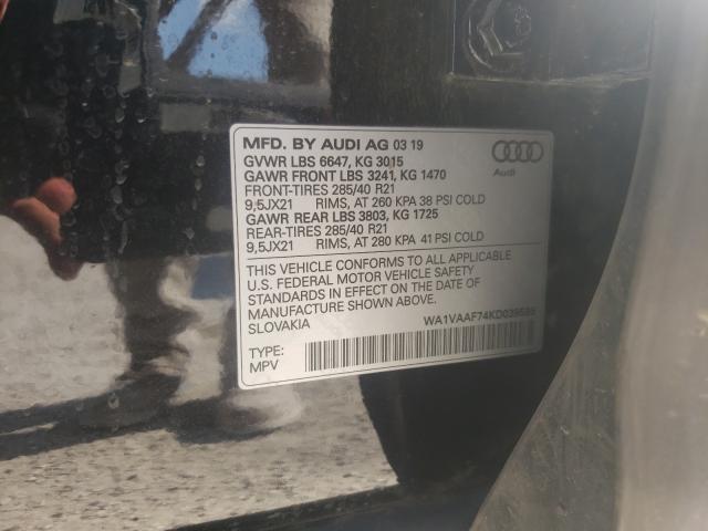 VIN WA1VAAF74KD039595 2019 Audi Q7, Prestige no.10