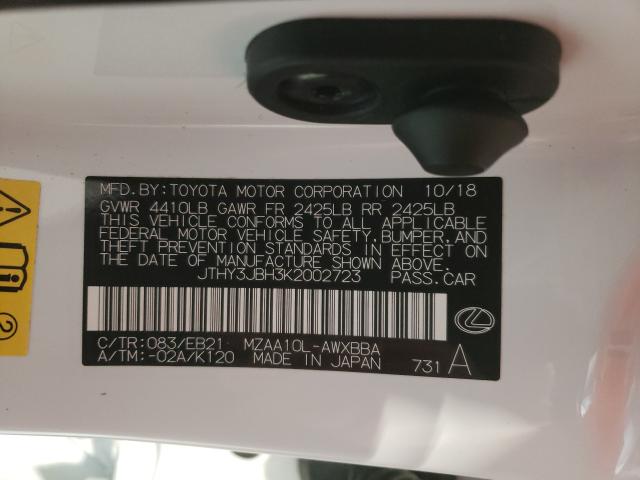 2019 LEXUS UX 200 JTHY3JBH3K2002723
