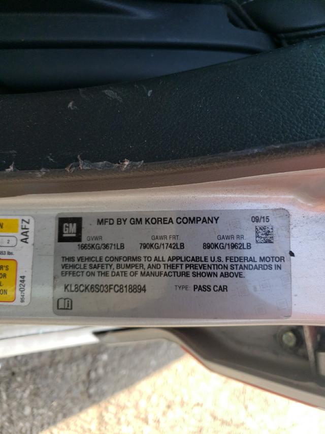 2015 CHEVROLET SPARK EV 1 KL8CK6S03FC818894