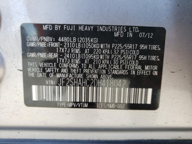 2013 SUBARU FORESTER T JF2SHAHC2DH418042